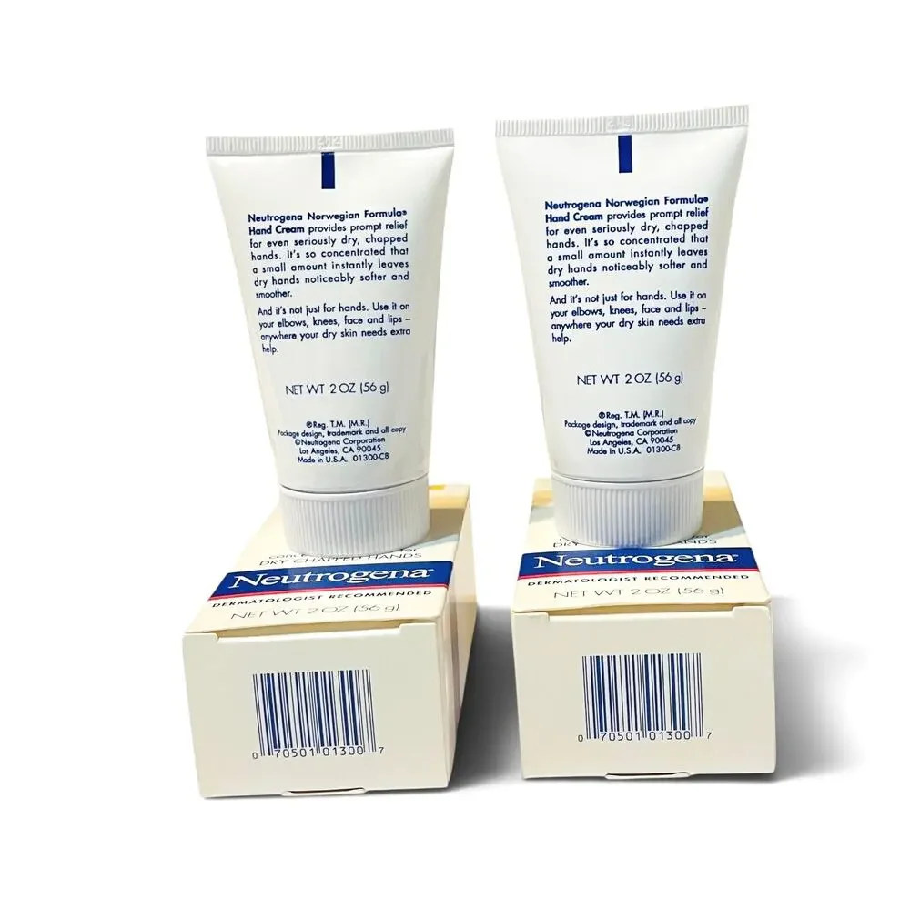Vintage Neutrogena Norwegian Formula Hand Cream-Lot of 2 – Pre‑J&J Packaging